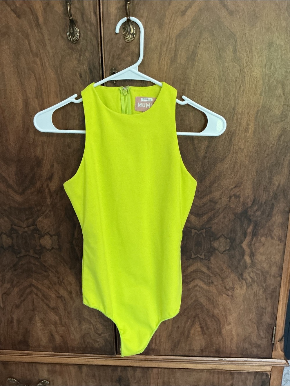 Show Me Your MuMu Neon Yellow High-Neck Bodysuit